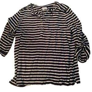 Jaclyn Smith Stripe button top